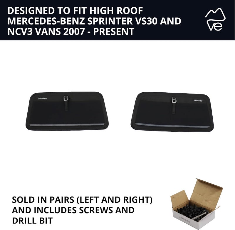 VanEssential Rear Door UPPER Storage Panels (Pair) Designed for Mercedes-Benz VS30 & NCV3 (Van Years 2007 to Current Model) - Image 5
